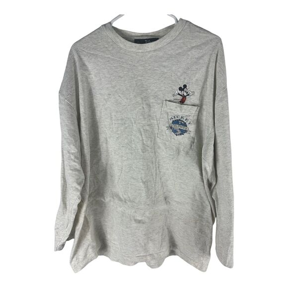 Vintage Disney Originals Pocket T-Shirt Mickey Mouse Mickey Worldwide *Stained* - Picture 1 of 3